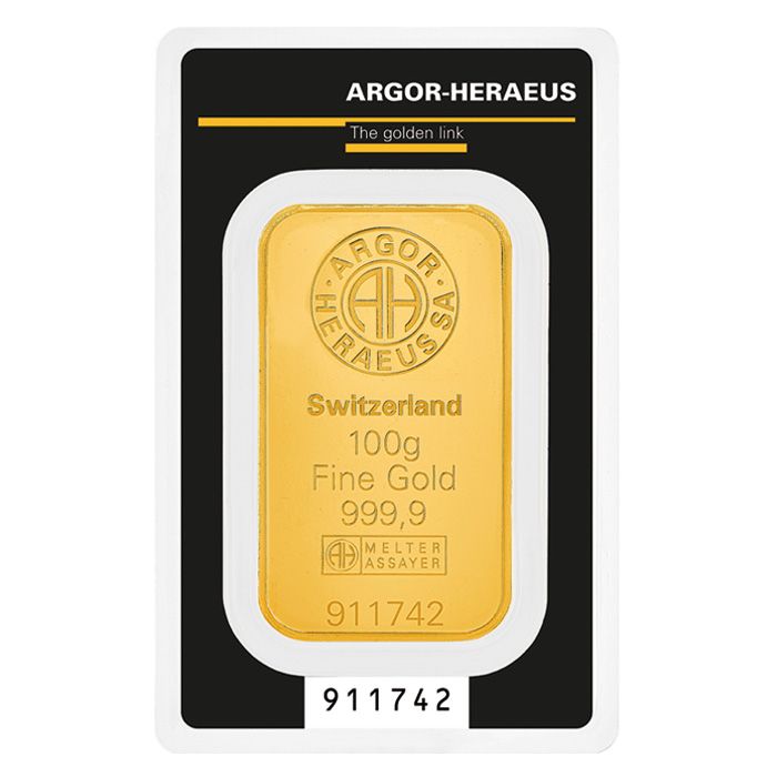100g Gold Minted Bar - View 1