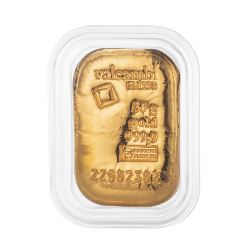 50g Gold Cast Bar - View 1