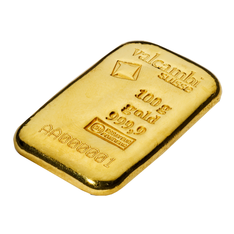 100g Gold Cast Bar - View 3